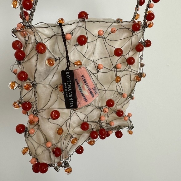 RARE Vintage Bottega Veneta Beaded Wire and Silk Handbag - Picture 5 of 5